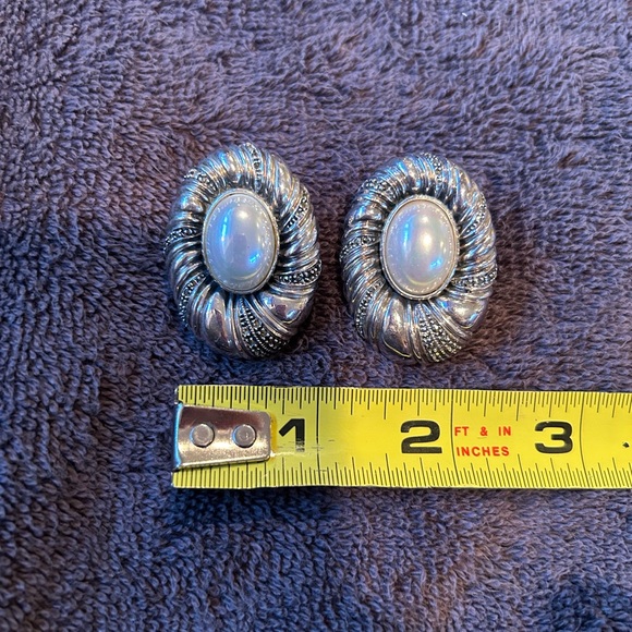 Judith Jack Sterling, Pearl Earrings - Picture 3 of 5